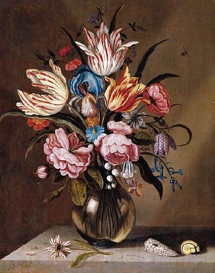 Abraham Bosschaert Flowers in a Glass Vase Norge oil painting art